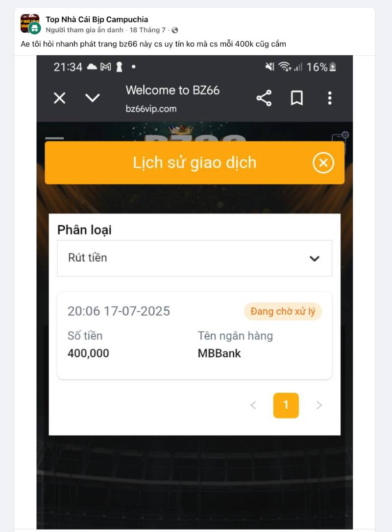 BZ66 có phải nhà cái lừa đảo?