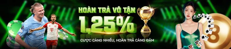 Hoàn trả thể thao lên đến 1.25% hằng ngày